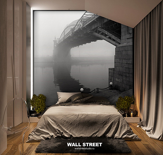 Фотообои в интерьере артикул Grayscale 5, ОТТЕНКИ СЕРОГО / GRAYSCALE, Wall street